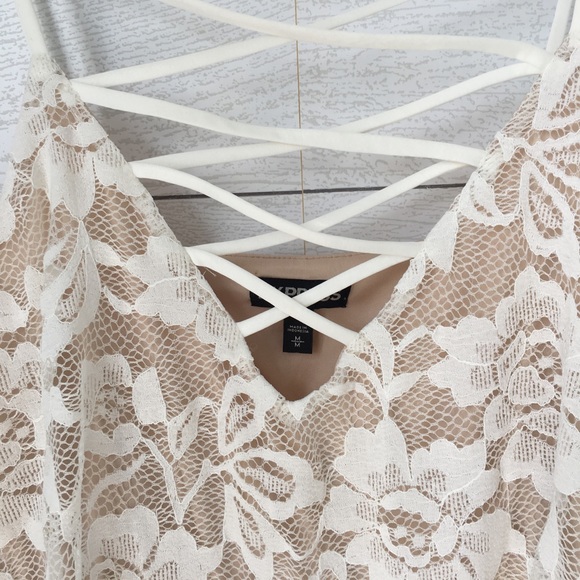 Gorgeous Express cream lace strappy tank✨medium - Picture 4 of 4